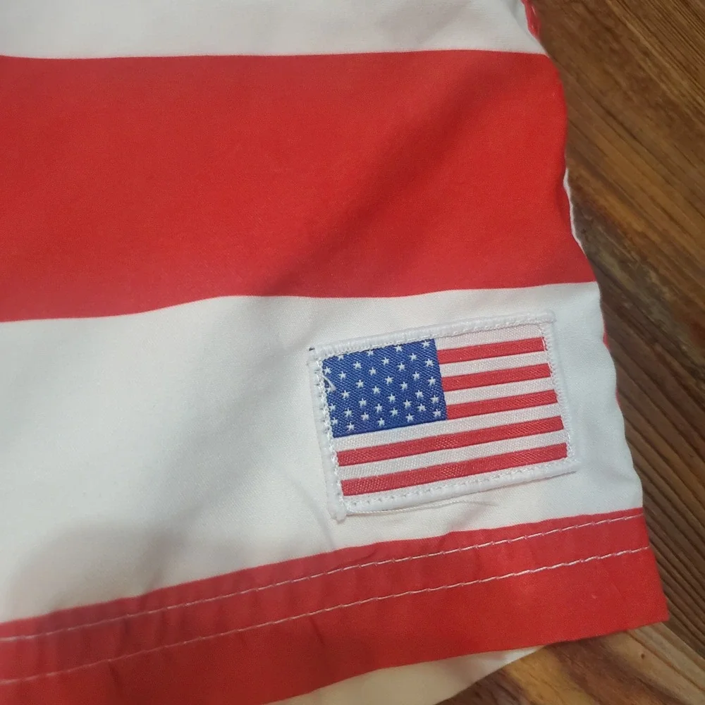 Exist Swim Mens 3XL American Flag Trunks Stars Stripes Patriotic Board Shorts